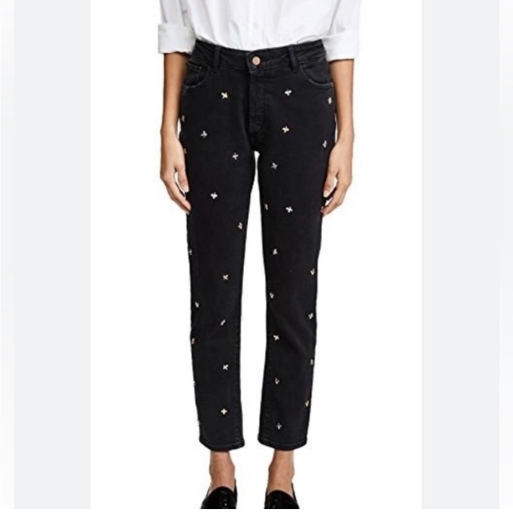 RARE DL 1961 Bella High-Rise Slim-Straight Jeans Black Size 30